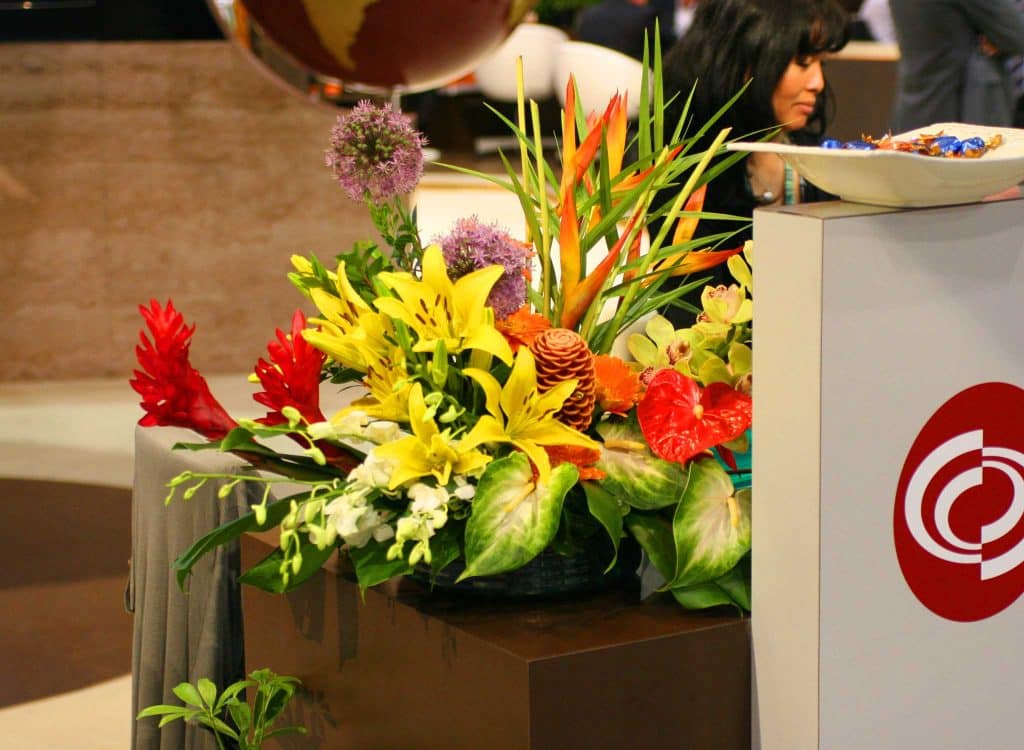 Brighten up your event with a flower arrangement.